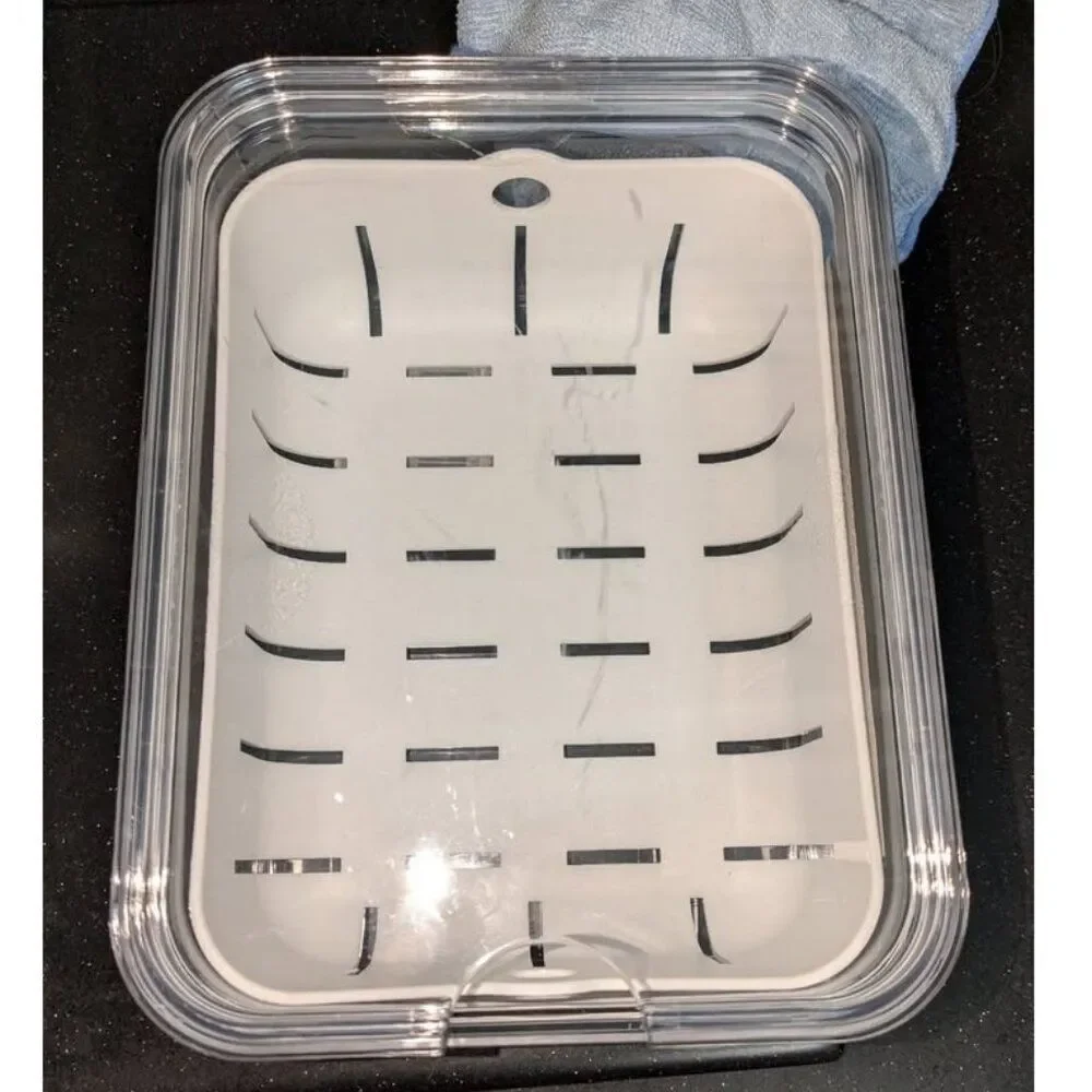 Recycled Plastic Crisp Produce Storage Containers with Lid & Colander